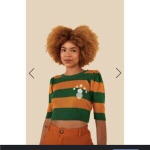 FARM Rio  Striped cropped Sweater